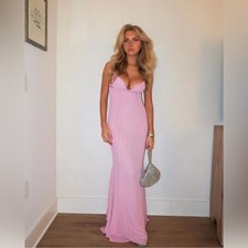 House of CB Mermaid Maxi Dress M Plus Cup - Pink