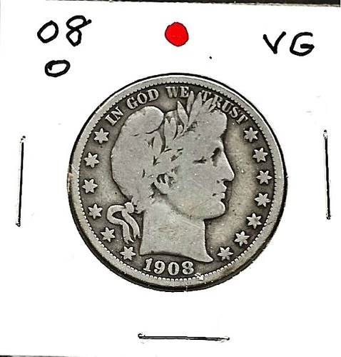 1908 "O"  BARBER HALF DOLLAR ***VG***