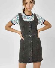 Image of JACK WILLS Womens Washed Black Rumney Denim Dress Ladies UK 8 BNWT