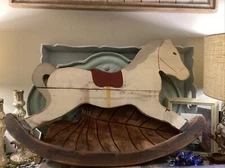 Wooden Horse Rocking Beaver Creek Folk Art Hand Crafted Beaman Iowa Primitive