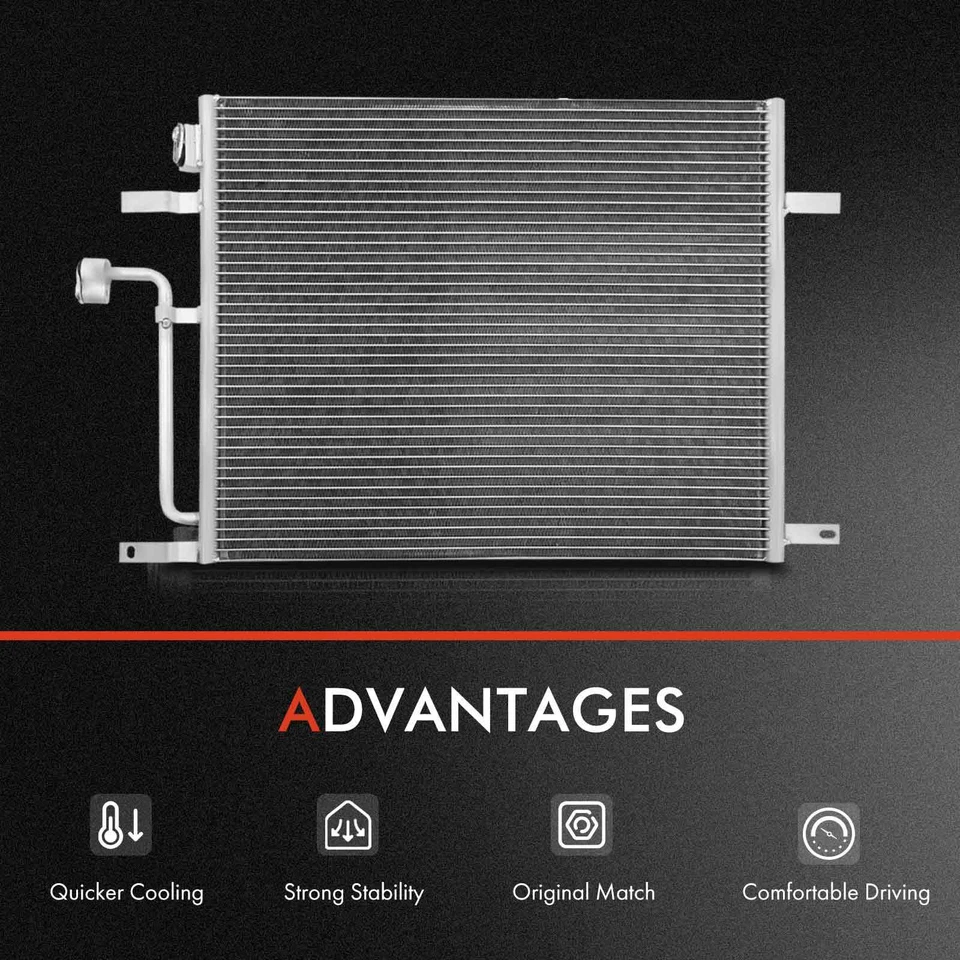 2x Kit de refrigeración de radiador y condensador de aire acondicionado de aluminio para Dodge Dakota 2000 2001-2004 Foto 3 de 4