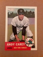 1953 Topps Andy Carey card #188. REPRINT. 1991 Topps Archives.  New York Yankees