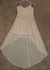 Forever21 Jrs Sz L Hi-Low Dress Formal Cocktail Homecoming Bridal Shower Ivory