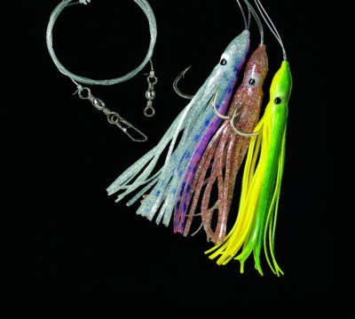 DEGA Dorsch-Vorfach Octopus 9cm silber-blau/pink-grün/gelb 3 Haken #6/0 #303