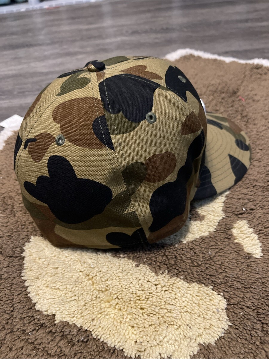 A Bathing Ape Bape New Era Fitted Hat Cap Size 7 1/2 Camo Baseball