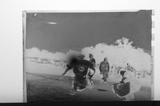 (2) B&W Press Photo Negative Ford Boys School Baseball Team Game Base - T4444