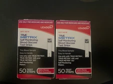 TRUE Metrix Blood Glucose (2) - 50 Test Strips Exp: 12/31/2025 Total 100 strips