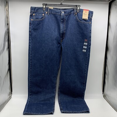 Levis 505 Jeans Mens 48 x 32 Blue Medium Wash All Cotton Straight
