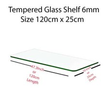 Clear Tempered Glass Shelf / Shelf Panel Storage/  6mm 120cm x 25cm