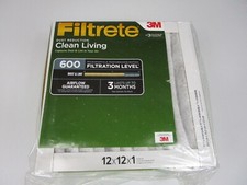 NIB 3M Filtrete 6 PACK 12x12x1 AC Furnace Air Filter MPR 600 Clean Living