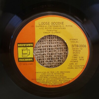 Vic Pitts & the Cheaters Rare Funk Soul 45 Omar Dupree 1972 Brewtown Loose