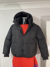 Women’s Dunnes Store Hooded Puffer Jacket Vgc Medium Black