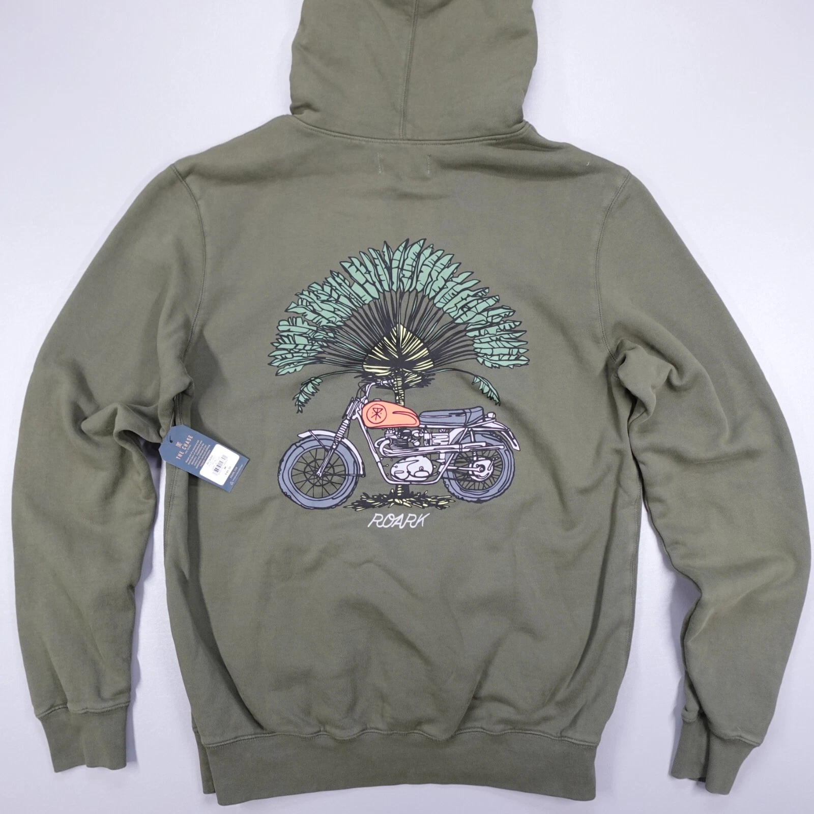 Roark Shaded Fleece Bike Graphic Hoodie Dark Military Green RF292 Men's Size M