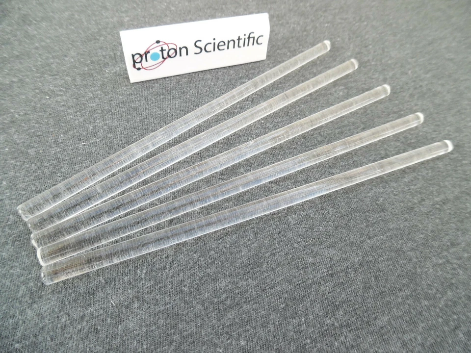 PROTON SCIENTIFIC 5 x 150mm Glass Stir Rods Stirring Rods Laboratory Glassware ( Pack Of Five )