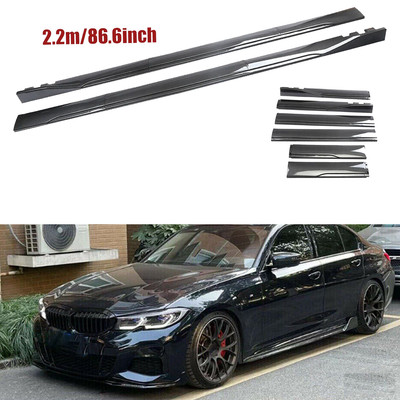 Carbon Fiber 86.6inch Side Skirt Extensions Rocker Panel For 3 series F10 F30