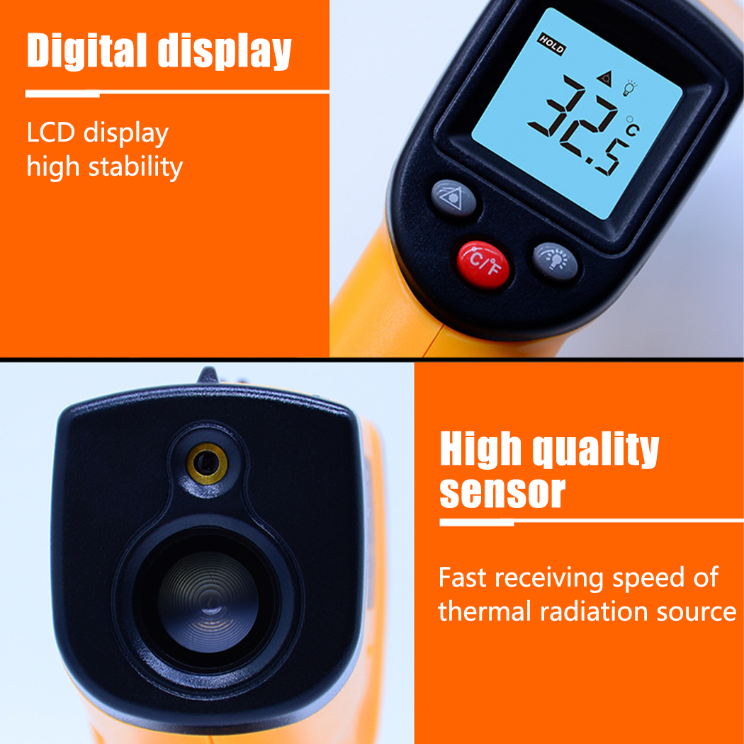 Temperature Gun Noncontact Digital Laser Infrared Thermometer LCD IR Temp Meter eBay