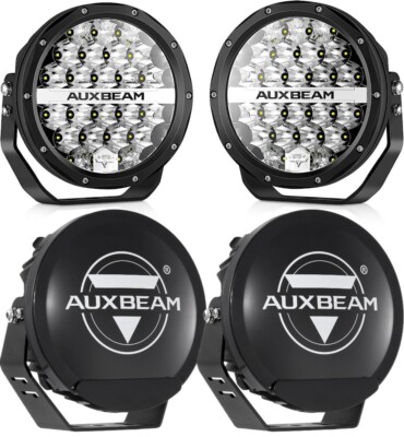 AUXBEAM 7'' 240W LED Work Lights Pods Bar Spot Driving Lamp + Protective Covers