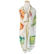 CEJON ACCESSORIES large fish beach cover-up scarf 62”x 46” Italy