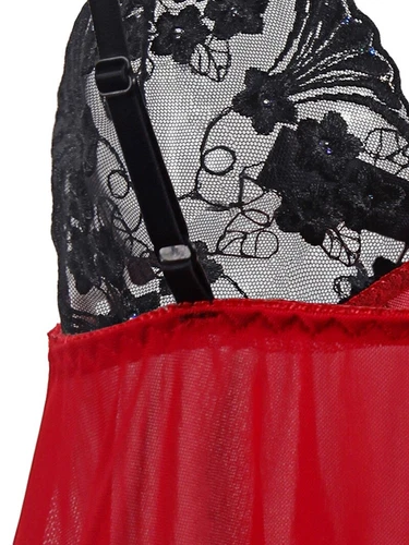 Womens Sexy Lingerie Sleepwear Nightwear Underwear Teddy Babydoll Lace Dress Set - Foto 59 di 69