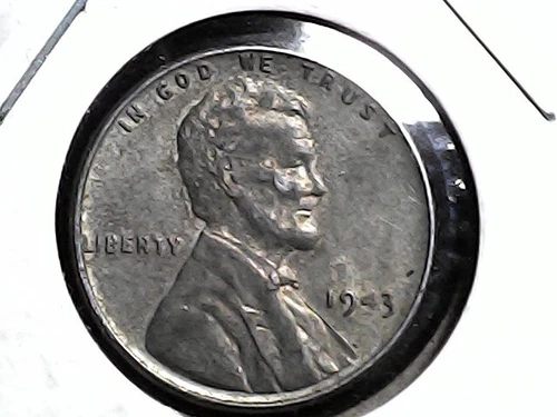 1943 steel penny no mint mark BU