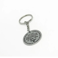 To My Daughter Charm Key Chain, Daughter Gift, Never Forget That I Love You