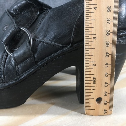 Born Shoes Womens 8M Dollie Platform Clog Black Leather Casual Block Heel D14403 - Picture 10 of 17