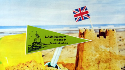 Retro Lawrenny Ferry Wales Urlaub Wimpel - Oldtimer Glas Reise Aufkleber