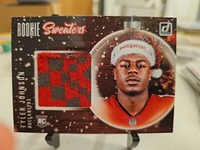 2020 Donruss Football Football Tyler Johnson Rookie Sweaters Jersey Card #SW-TJ. rookie card picture
