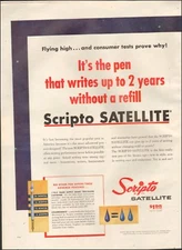 1957 Vintage ad for Scripto Satellite Pen`retro price 2-pgs   092618