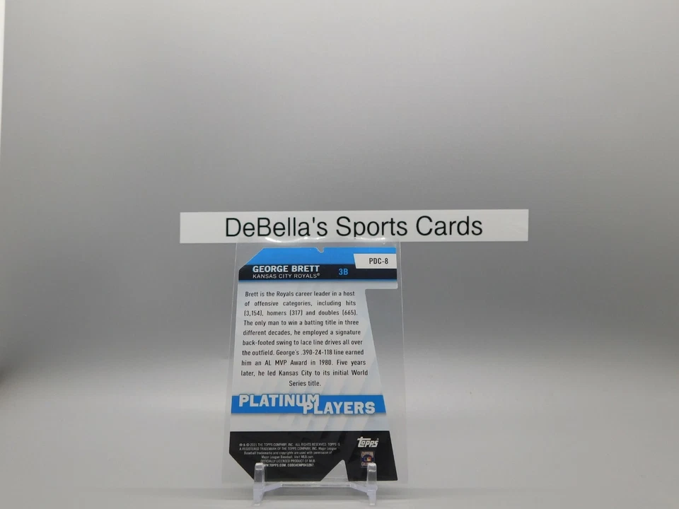 2021 Topps Series 1 Platinum Players Die Cut - George Brett KC Royals PDC-8 - Image 2 of 2