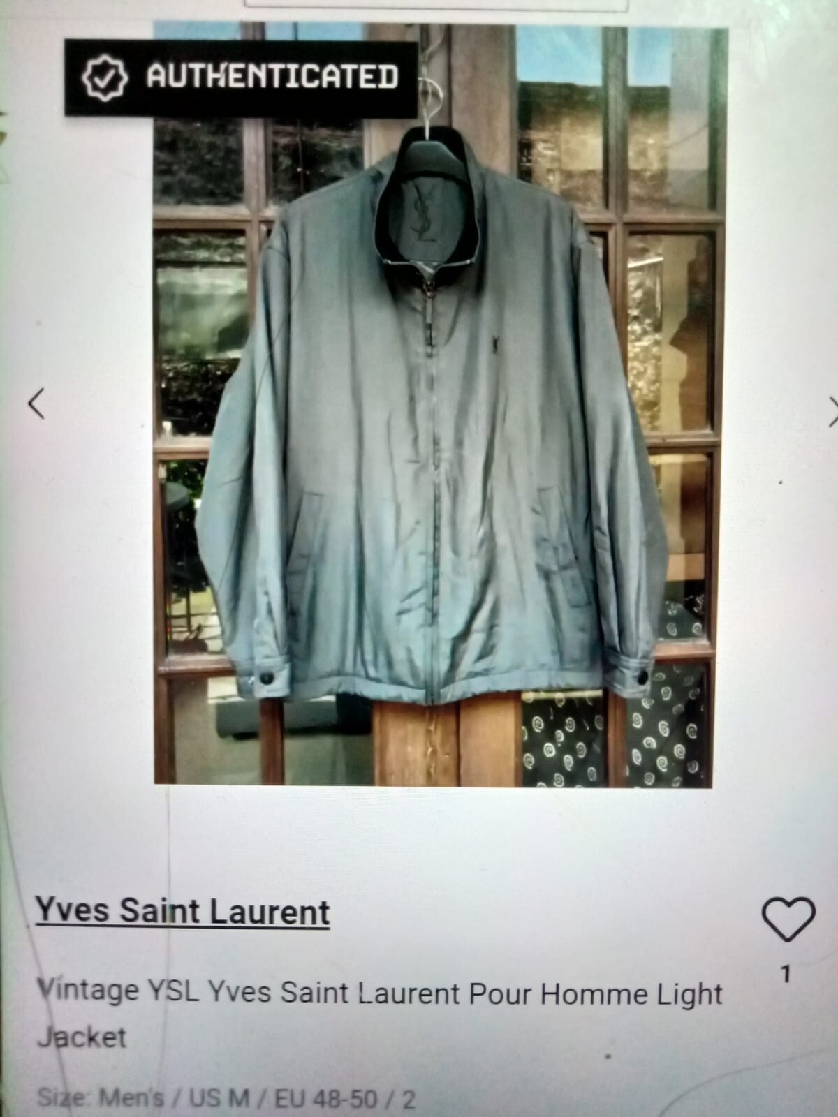 Giacca leggera uomo media anni 90 YSL Yves Saint Laurent