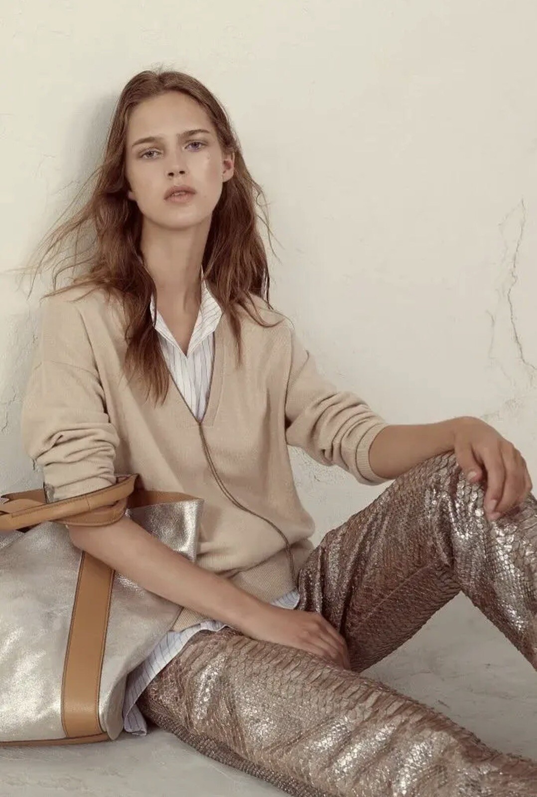 Women’s Brunello Cucinelli Metallic Python Croppe… - image 7