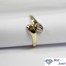 Ring in 585 Gold 14 Karat mit Diamant 0,02 ct.
