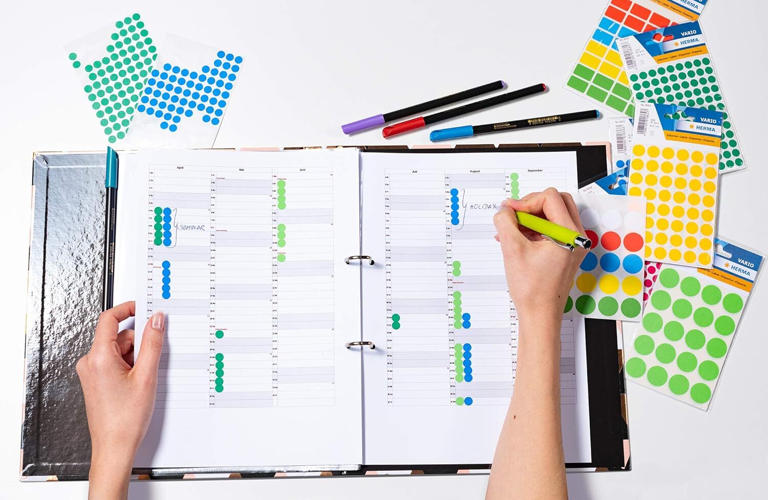 Thumbnail - Herma 1875 Punktaufkleber Klebepunkte Ø 19 Mm Grün 100 Stück Ovp Neu