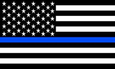 2- 3x5 Thin Blue Line Police Officer Law Enforcement Flag Respect Decal Sticker