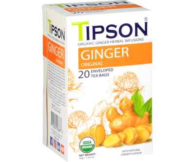 Ceylon Tipson Ginger Original Organic Healthy Herbal Infusions 20 Tea Bags 2pcs