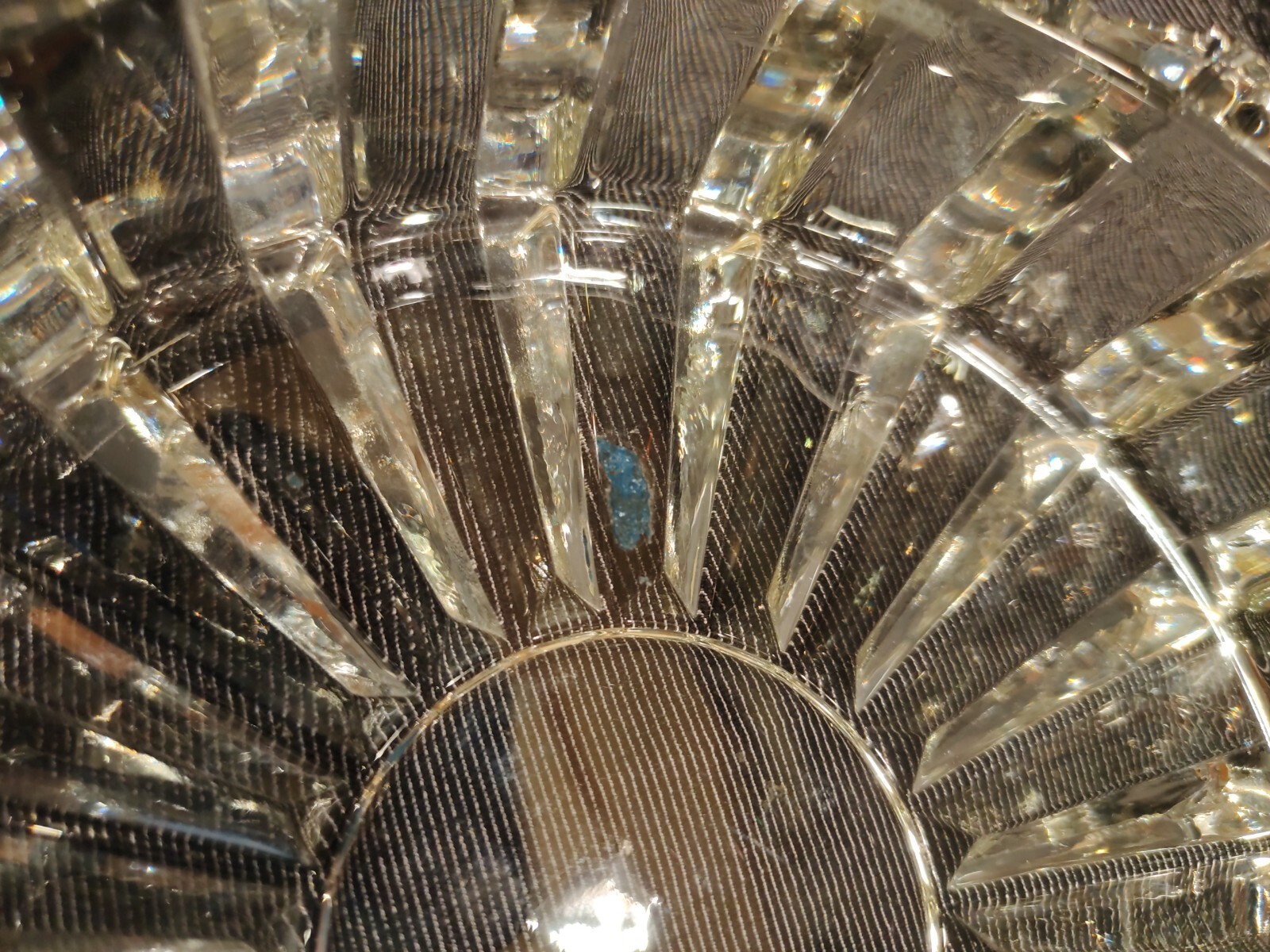 MCM Candy Dish Large Lead Crystal Heavy Wood Lid Brass Knob Stunning Centerpiece