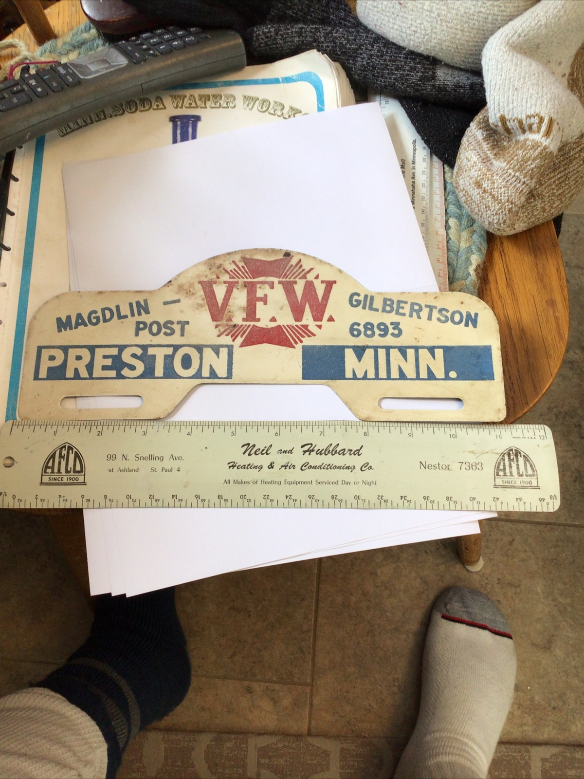 LICENSE TOPPER PRESTON MINN MAGDLIN GILBERTSON VFW MN MINNESOTA POST