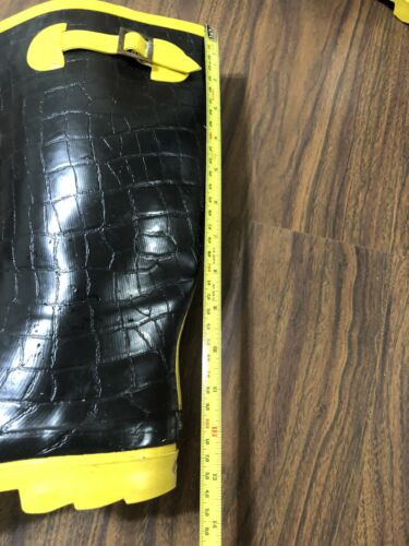 Regenstiefel Krokodil �� schwarz Henry Ferrera gelb Größe 11 Jurassic Park Schuhe - Bild 6 von 9