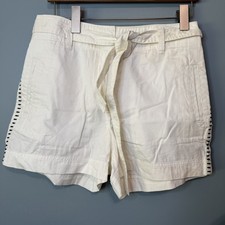LOFT The Waist Short in White. NWT. FLAW. Paperbag Tie Waist. Hi Rise. 4