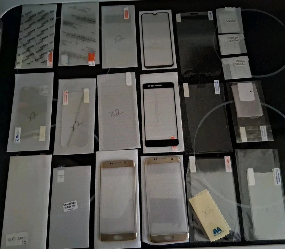 Brand New Screen Protectors Lot - Assorted WHOLESALE + 2 Samsung S21 Fe Cases - Image 3 of 4