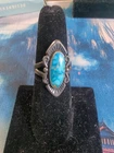 Vintage Sterling Silver Turquoise Ring Size 6 Southwestern Style Marked