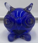 Vintage Seguso Murano Cobalt Blue Glass OWL Paperweight