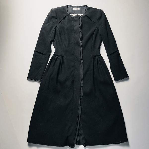 Damen Nina Ricci Mantel Schwarz Kaschmir 36 / S / 44