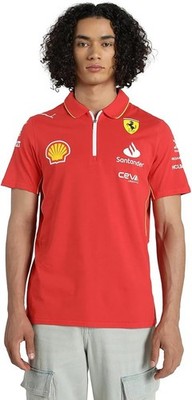 Puma Scuderia Ferrari F1 Herren Team Polo Shirt T-Shirt Rot Neu Größe M L