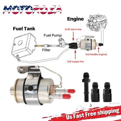 #ad #ad Fuel Pressure Regulator Filter Kit AN6 fittings EFI or LS Swap fit for Corvett $22.40