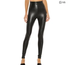 COMMANDO black leather perfect control leggings sz S
