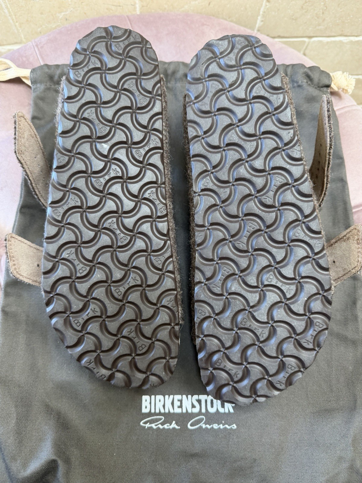 🦋Birkenstock Rick Owens Brown Felt Sandals image 4