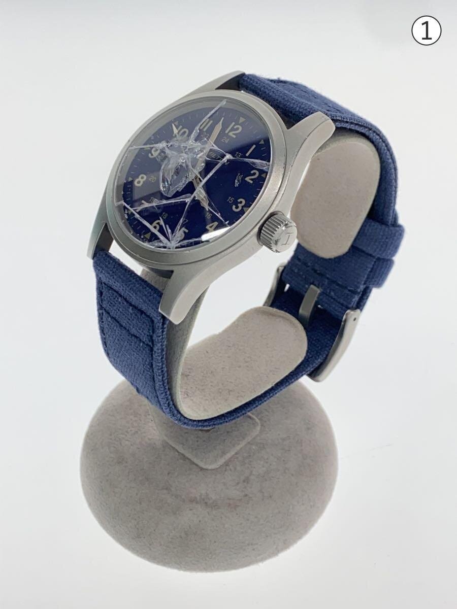 HAMILTON SHIPS Manual Watch Analog Canvas NVY Navy SS H694190 image 2