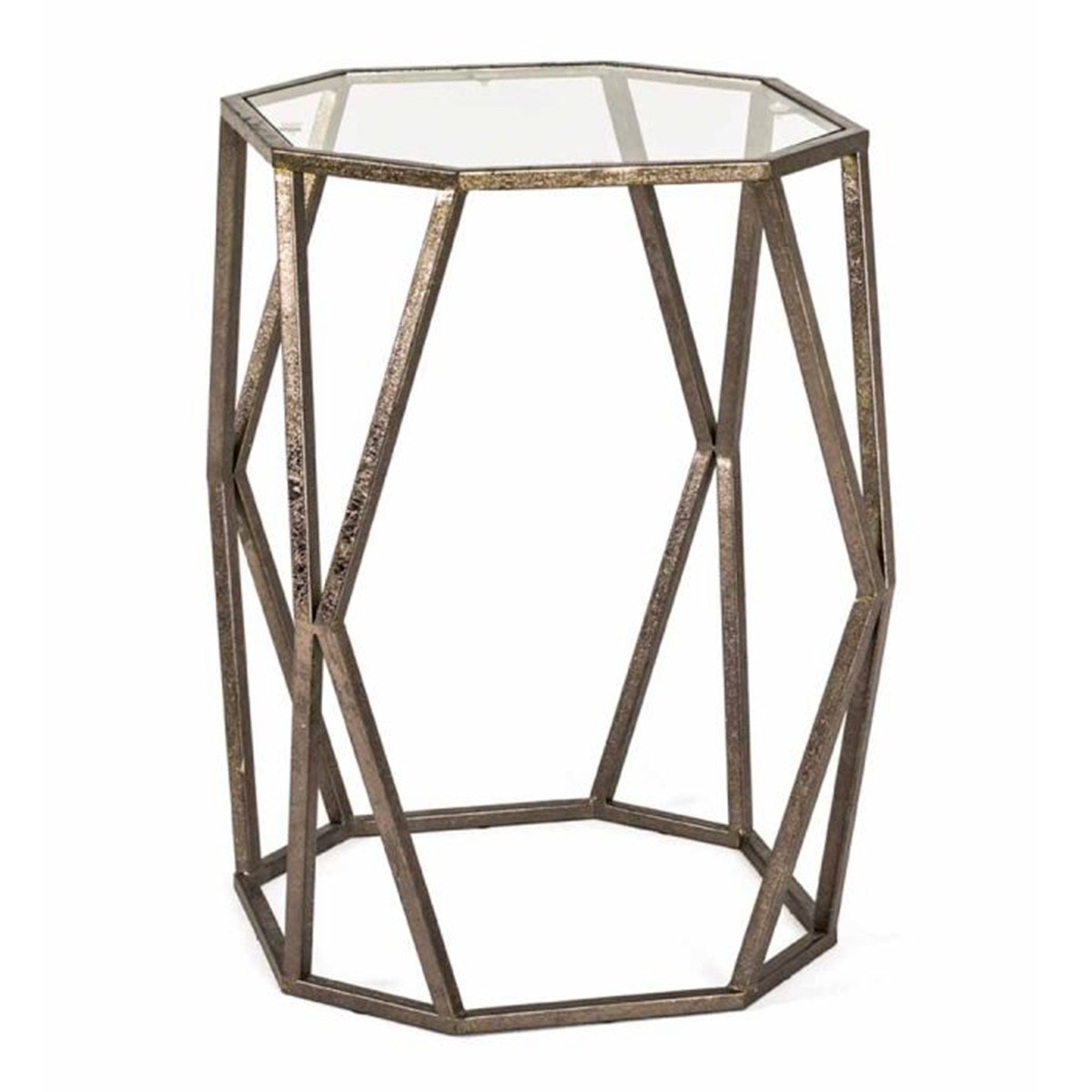 Table d'appoint en verre Nila 50cm bronze pour sublimer votre coin lecture chaleureux